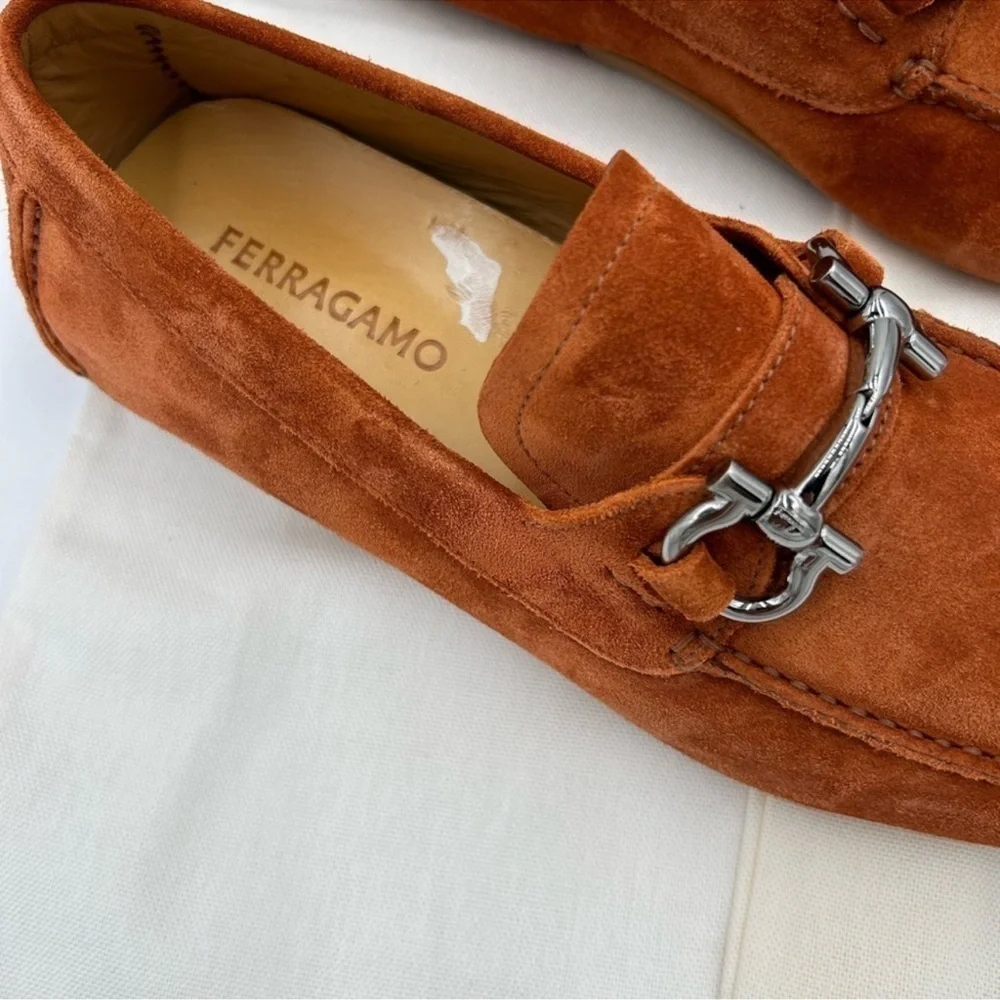 Men’s Salvatore Ferragamo suede driver loafers size 9E made in Italy
